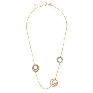 Tory Burch Miller Pave Rings Necklace new
